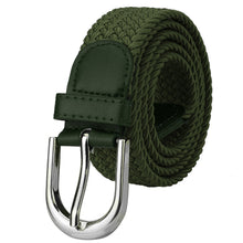 Load image into Gallery viewer, Falari Canvas Braided Stretch Belt with Silver Buckle