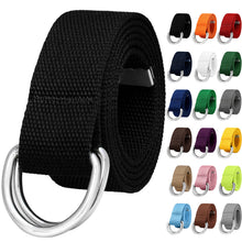 Load image into Gallery viewer, Canvas Web Belt Metal Double D Ring Buckle for Men Women 1 1/2" Wide