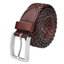 Load image into Gallery viewer, Men's Leather Braided Belt Stainless Steel Buckle 35mm 9007